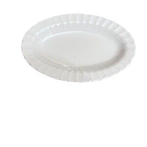 Vtg J &G MEAKIN Ironstone Small Oval Platter Dish Plate Scalloped Rim Edge